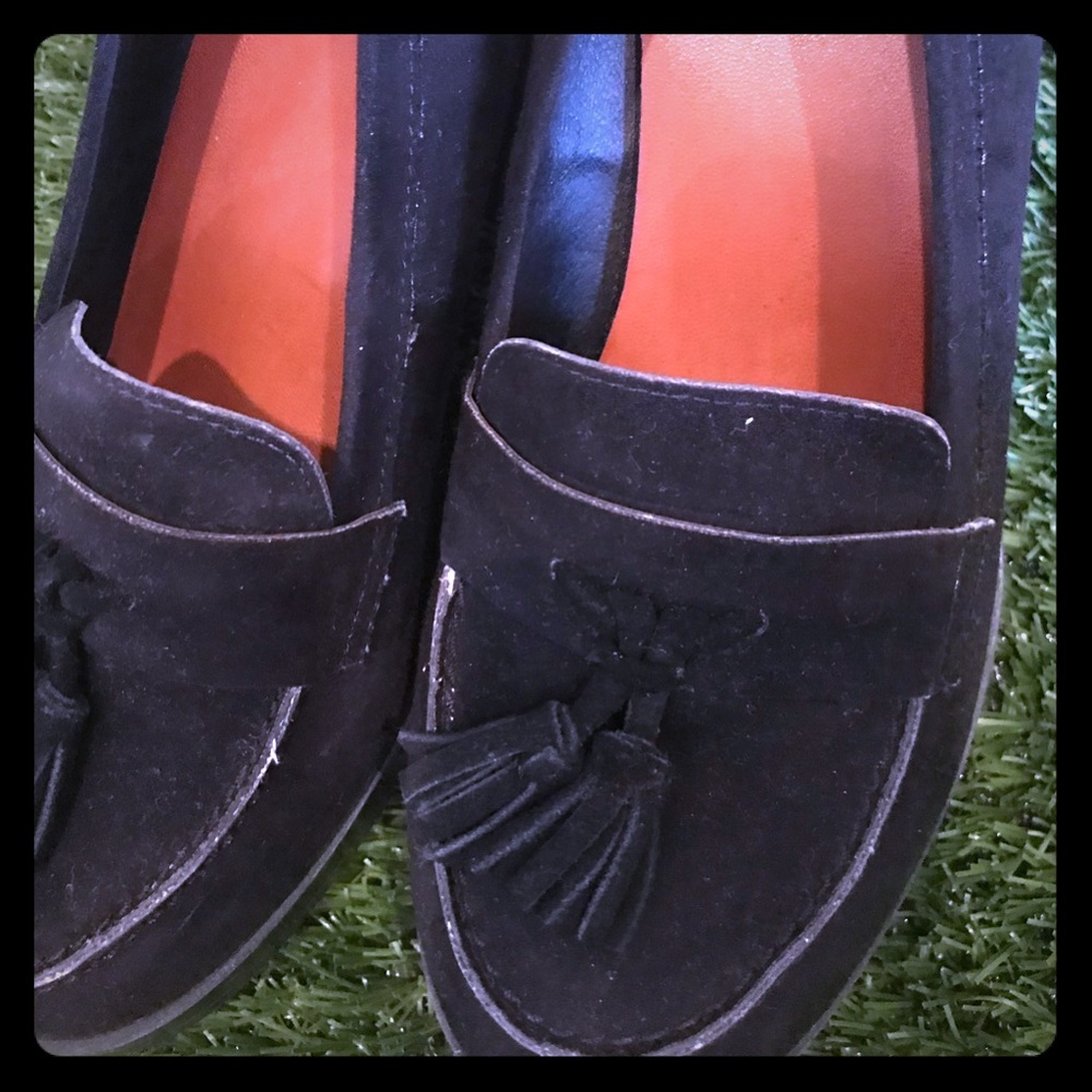Black heeled loafers size 7